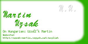 martin uzsak business card